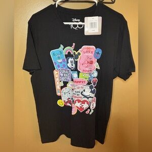 Disney 100th Anniversary Minnie Mouse Stitch Print T-Shirt Womens Size Large NWT